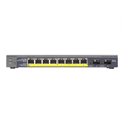 Switch Netgear PRO Safe Gs110tp 10/100/1000 8 Puertos POE + 2 Puertos SFP