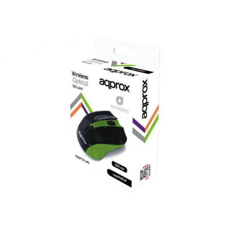 Mouse Approx Wireless Optico Appwme USB Black/Green
