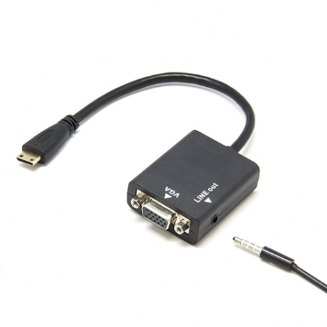 Adaptador Kablex Mini HDMI Macho / VGA Hembra + Jack Hembra