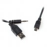 Adaptador Kablex USB 2.0 Mini USB B Macho / USB Macho + Jack 3.5MM Macho