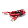 Cable Kablex USB 2.0 a Macho / Apple Lightning Macho 1M Leather red