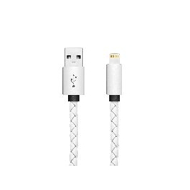 Cable Kablex USB 2.0 a Macho / Apple Lightning Macho 1M Leather Trenzado White