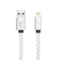 Cable Kablex USB 2.0 a Macho / Apple Lightning Macho 1M Leather Trenzado White