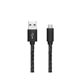 Cable Kablex USB 2.0 a Macho / Micro USB B Macho 1M Leather Trenzado Black