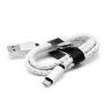Cable Kablex USB 2.0 a Macho / Micro USB B Macho 1M Leather Trenzado White