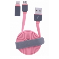 Cable Kablex USB 2.0 a Macho / Micro USB B Macho 1M Pink + Adaptador Lightning