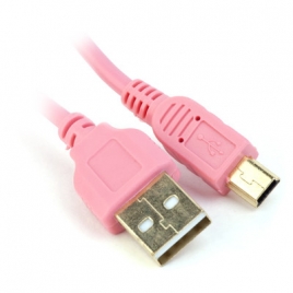 Cable Kablex USB 2.0 a Macho / Mini USB B Macho 1.2M Pink