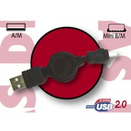 Cable Kablex USB 2.0 a Macho / Mini USB B Macho 5P 0.80M Retractil