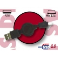 Cable Kablex USB 2.0 a Macho / Mini USB B Macho 5P 0.80M Retractil