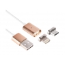 Cable Kablex USB 2.0 Macho / Apple Lightning Macho + Micro USB Conector Magnetico Gold
