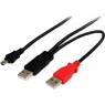 Cable Startech USB Mini B Macho / 2X USB 2.0 a Macho 1.8M