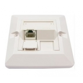 Placa Pared 80X80 1 RJ45 CAT 5 UTP Kablex