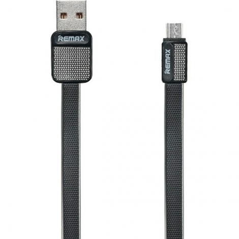 Cable Kablex USB 2.0 a Macho / Micro USB B Macho 1M Flat Metal Black