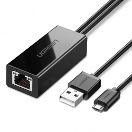 Adaptador Kablex RJ45 / Micro USB Macho + USB Macho a