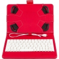Funda Tablet Silver HT 7" - 8" + Teclado USB red / White
