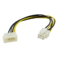 Adaptador Kablex Fuente de Alimentacion Molex 4P Macho / Molex PCIE 6P Hembra