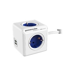 Regleta Powercube Extended USB 4 Tomas White/Blue 1.5M
