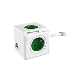 Regleta Powercube Extended USB 4 Tomas White/Green 1.5M