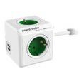 Regleta Powercube Extended USB 4 Tomas White/Green 1.5M