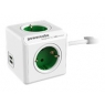 Regleta Powercube Extended USB 4 Tomas White/Green 1.5M