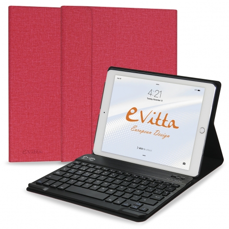 Funda Tablet E-VITTA Keytab + Teclado Bluetooth red iPad 2017 / 2018