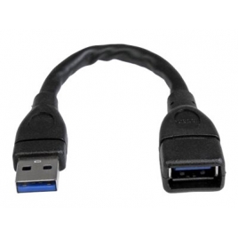 Cable Startech USB 3.0 a Macho / a Hembra 0.15M Black