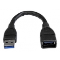 Cable Startech USB 3.0 a Macho / a Hembra 0.15M Black