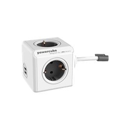 Regleta Powercube Extended USB 4 Tomas White/Grey 1.5M