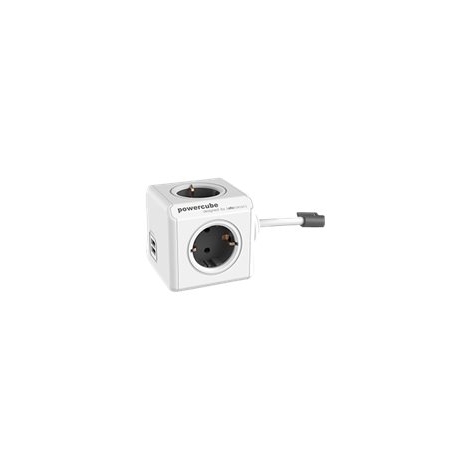 Regleta Powercube Extended USB 4 Tomas White/Grey 1.5M