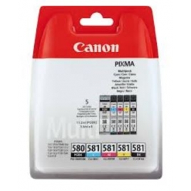 Cartucho Canon PGI-580/CLI-581 Bk/Cmyk Multi BL Pack 5 Ts615x/Ts815x/Ts915x/Tr755x/Tr855x