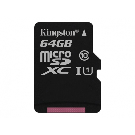 Memoria Micro SD Kingston 64GB Class 10 80Mpbs + Adaptador