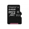 Memoria Micro SD Kingston 64GB Class 10 80Mpbs + Adaptador