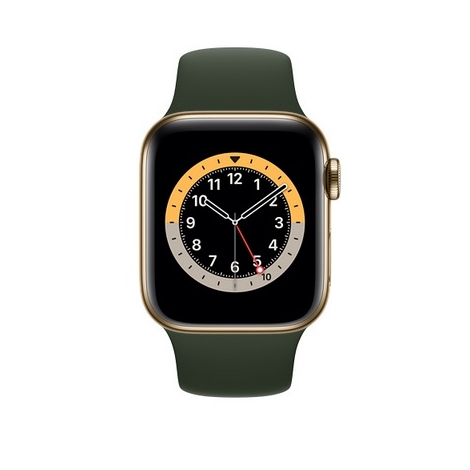 Apple Watch Serie 6 GPS + 4G 44MM Gold Stainless Steel + Correa Sport Cyprus Green