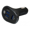 Cargador USB Conceptronic Carden 31.5W 3Xusb Black para Coche 12V Camion 24V