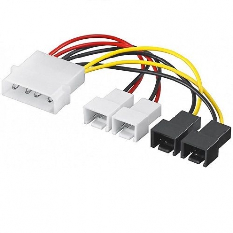 Adaptador Kablex Fuente de Alimentacion Molex 4P Macho / 4X 2P Macho 0.15M
