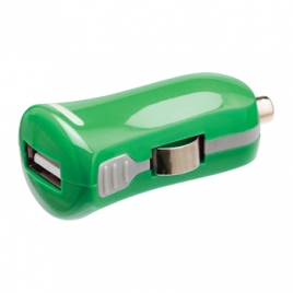 Cargador USB HT 5V 2.1A Green para Coche
