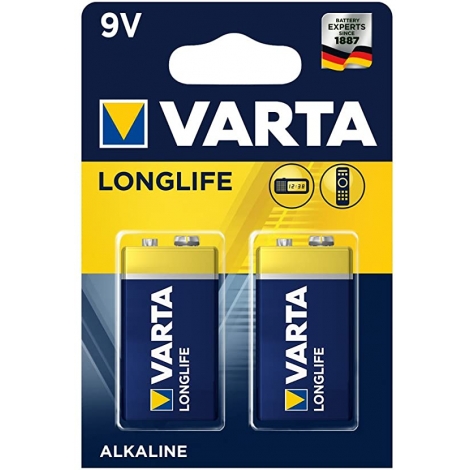 Pila Alcalina Varta Longlife Tipo 9V 6LR61
