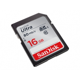 Memoria SD Sandisk 16GB Class 10 80MB/S Ultra