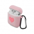 Funda Unotec Silicona Heart Pink para Estuche Airpods