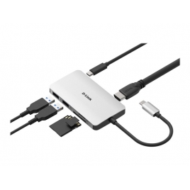 Puerto Replicador USB-C D-LINK HDMI + 2Xusb 3.0 + USB-C + SD + Micro SD