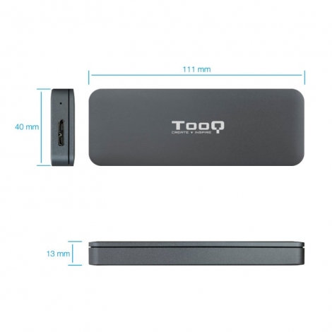 Carcasa Disco Duro SSD M.2 Tooq Ngff Micro USB B 3.0 Black