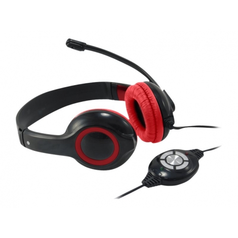 Auricular + MIC Conceptronic Chat Star USB 2.0 Black/Red