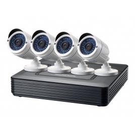 KIT Videovigilancia Level ONE 4 Camaras Int/Ext + Grabador 8 Canales