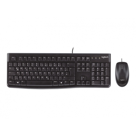 Teclado + Mouse Logitech Desktop MK120 USB Black Portugues