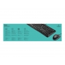 Teclado + Mouse Logitech Desktop MK120 USB Black Portugues