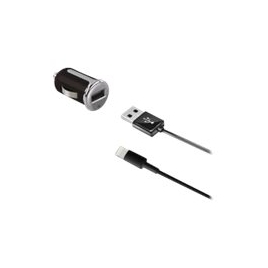 Cargador USB Celly 2.4A + Cable Lightning Black para Coche