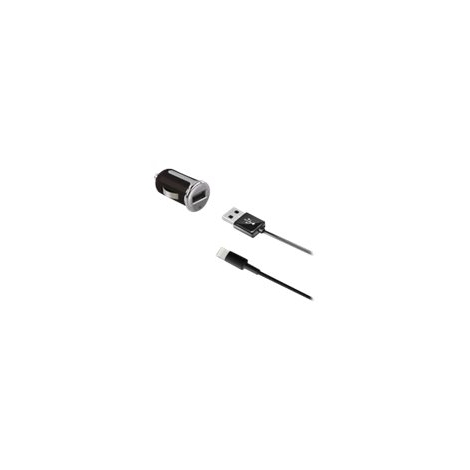 Cargador USB Celly 2.4A + Cable Lightning Black para Coche