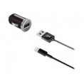 Cargador USB Celly 2.4A + Cable Lightning Black para Coche