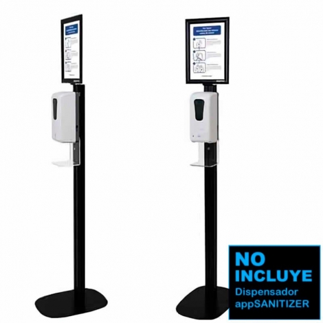 Soporte Approx Ajustable para Dispensador Sanitizer Black