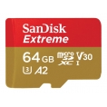 Memoria Micro SD 64GB Sandisk Extreme V30 160MB/S + Adaptador SD